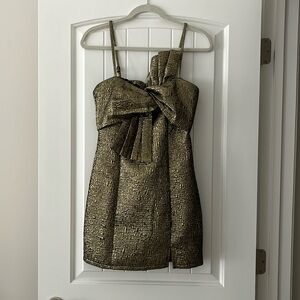 Shiny gold mini dress